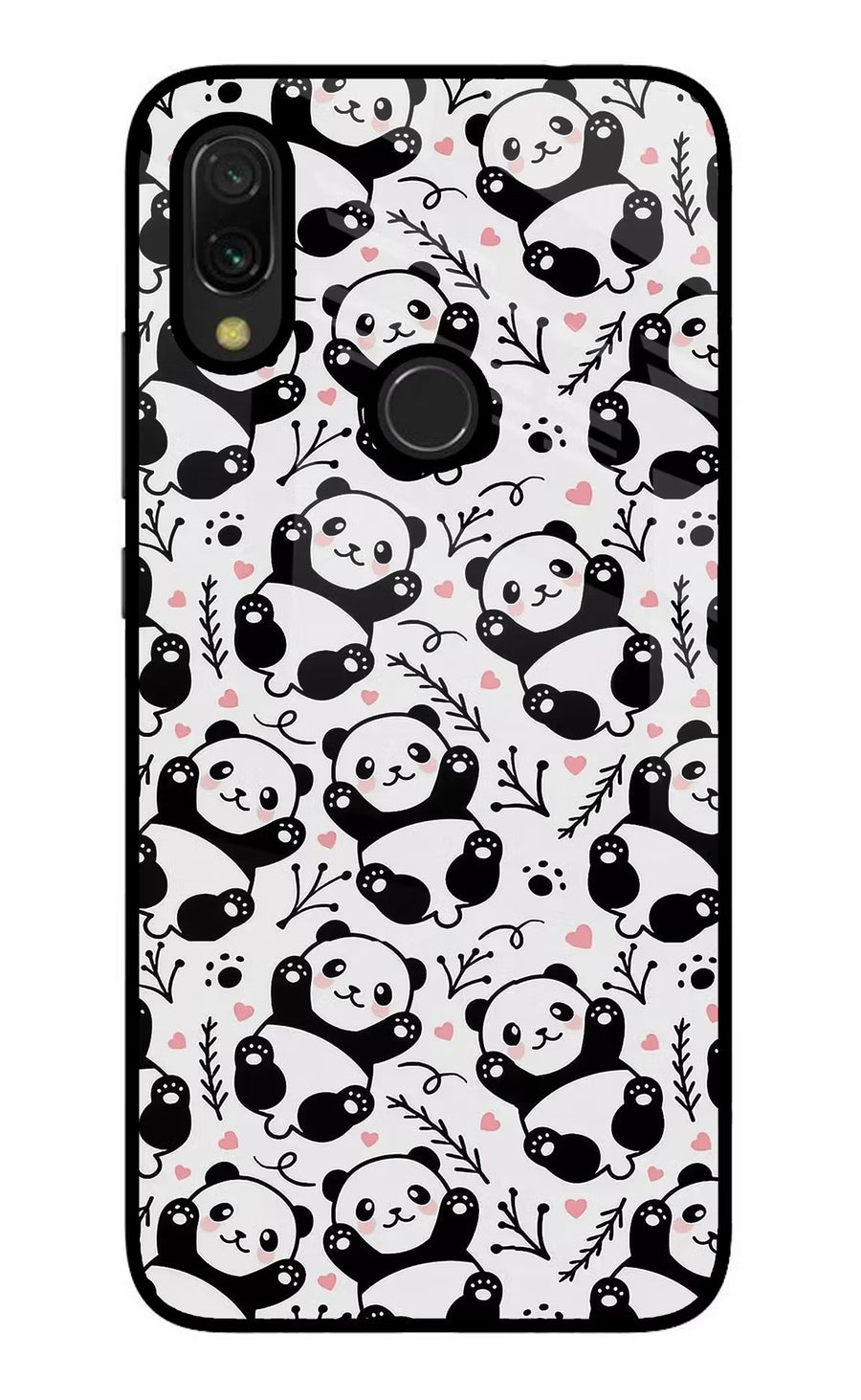 Cute Panda Redmi 7 Back Cover, Glass case