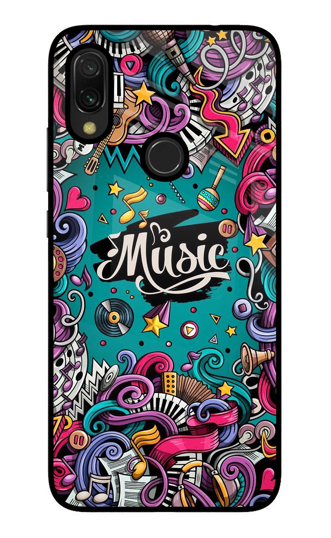 Music Graffiti Redmi 7 Glass Case