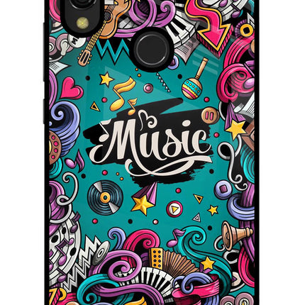 Music Graffiti Redmi 7 Glass Case