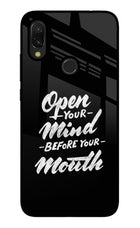 Open Your Mind Before Your Mouth Redmi 7 Glass Case