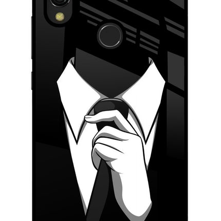 Black Tie Redmi 7 Glass Case Back Cover by Casekaro
