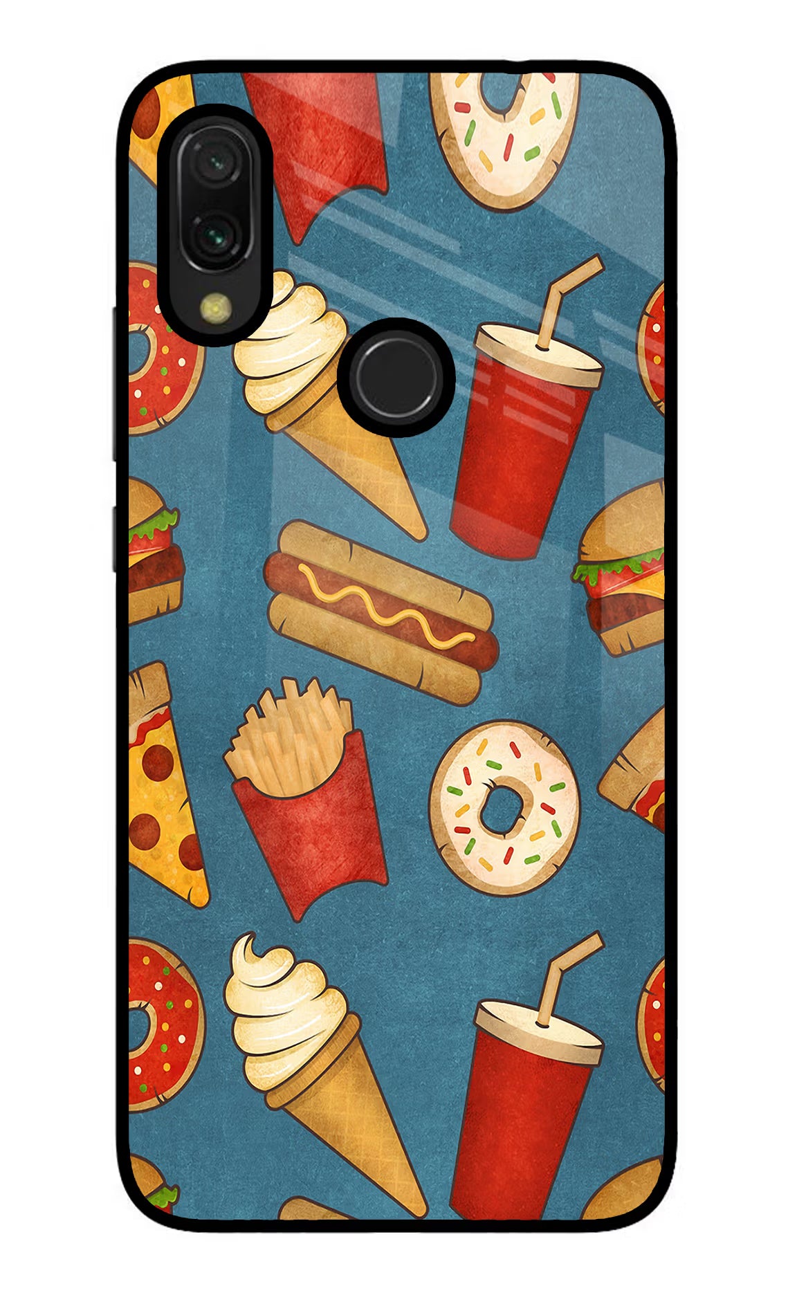 Foodie Redmi 7 Glass Case Back Cover by Casekaro