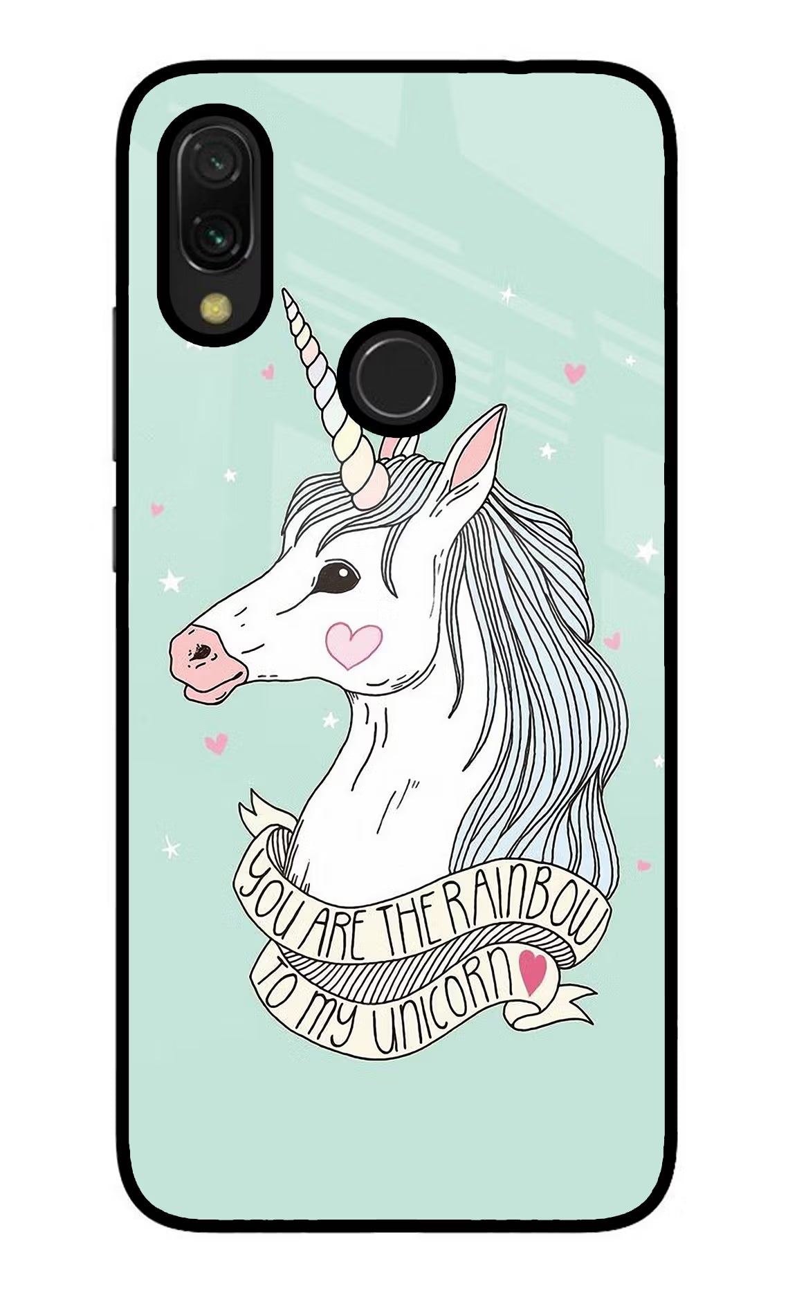 Unicorn Wallpaper Redmi 7 Glass Case Back Cover by Casekaro