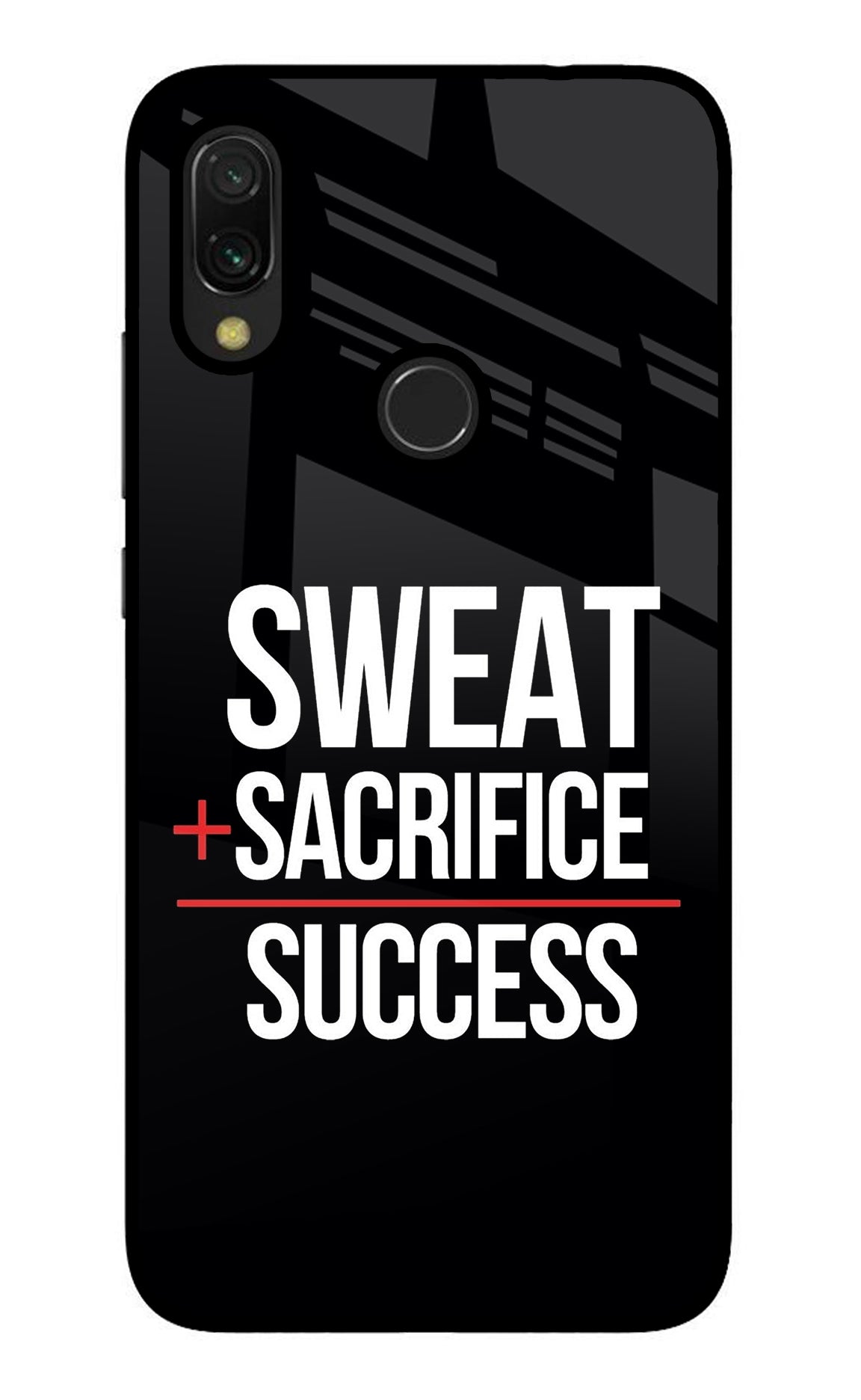 Sweat Sacrifice Success Redmi 7 Glass Case