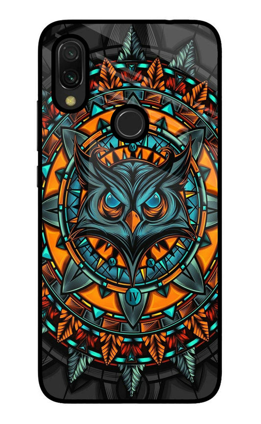 Angry Owl Art Redmi 7 Glass Case