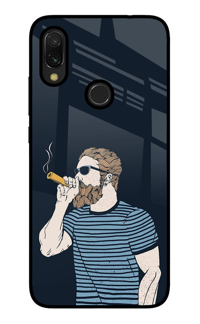 Smoking Redmi 7 Glass Case Back Cover by Casekaro