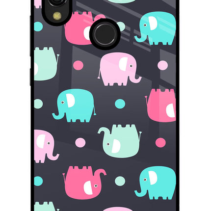 Elephants Redmi 7 Glass Case Back Cover by Casekaro