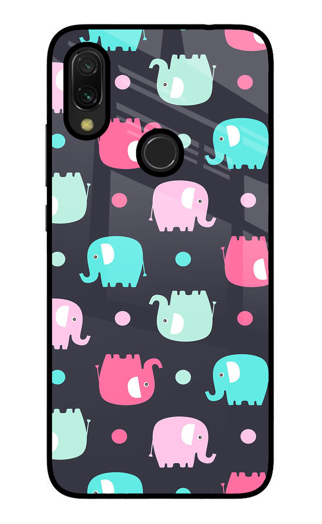 Elephants Redmi 7 Glass Case Back Cover by Casekaro