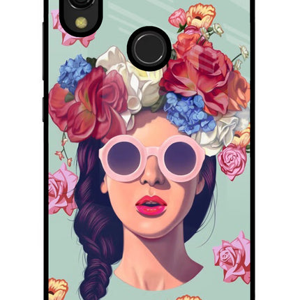Pretty Girl Redmi 7 Glass Case Back Cover by Casekaro