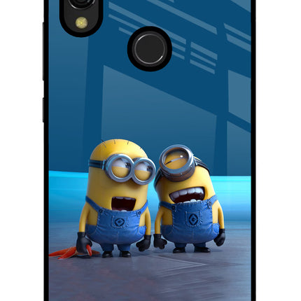 Minion Laughing Redmi 7 Glass Case Back Cover by Casekaro