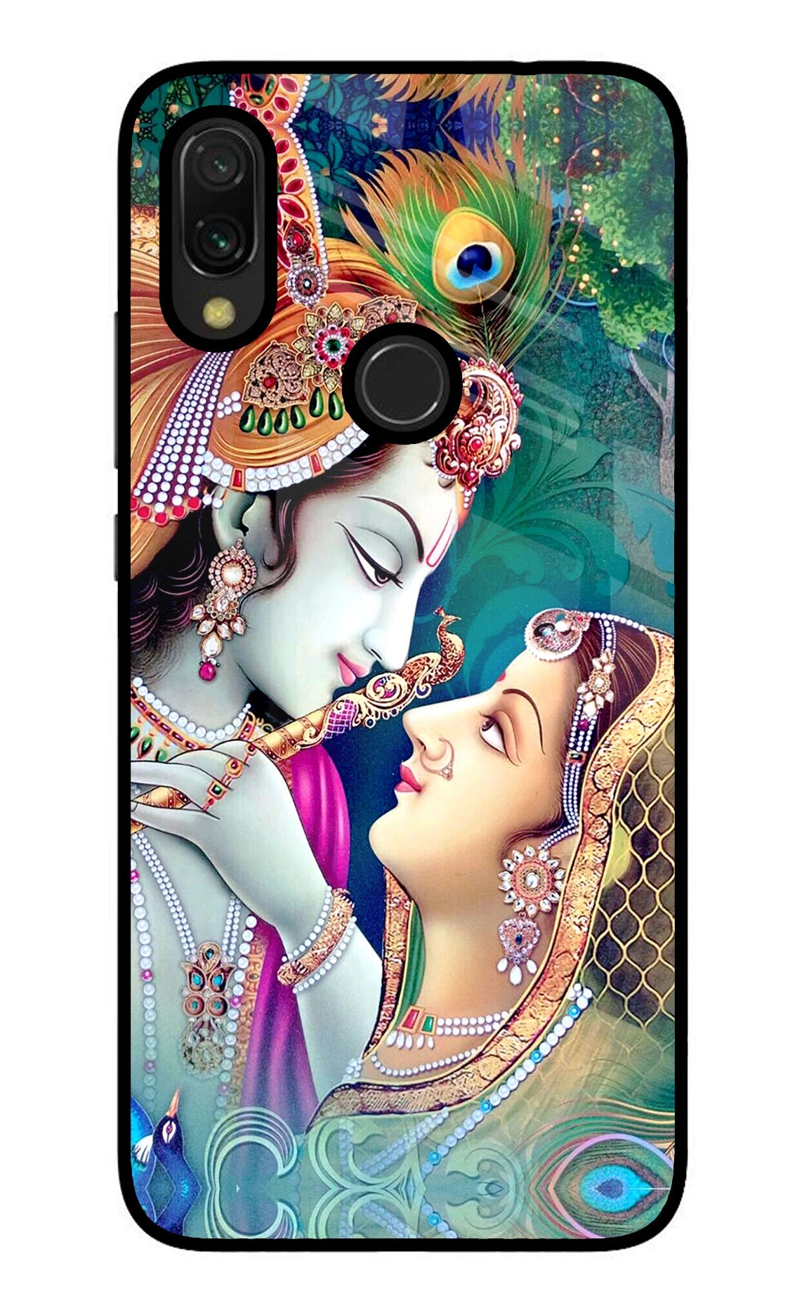 Lord Radha Krishna Redmi 7 Glass Case