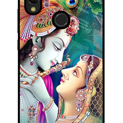 Lord Radha Krishna Redmi 7 Glass Case