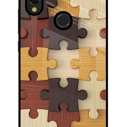 Wooden Puzzle Redmi 7 Glass Case Back Cover by Casekaro