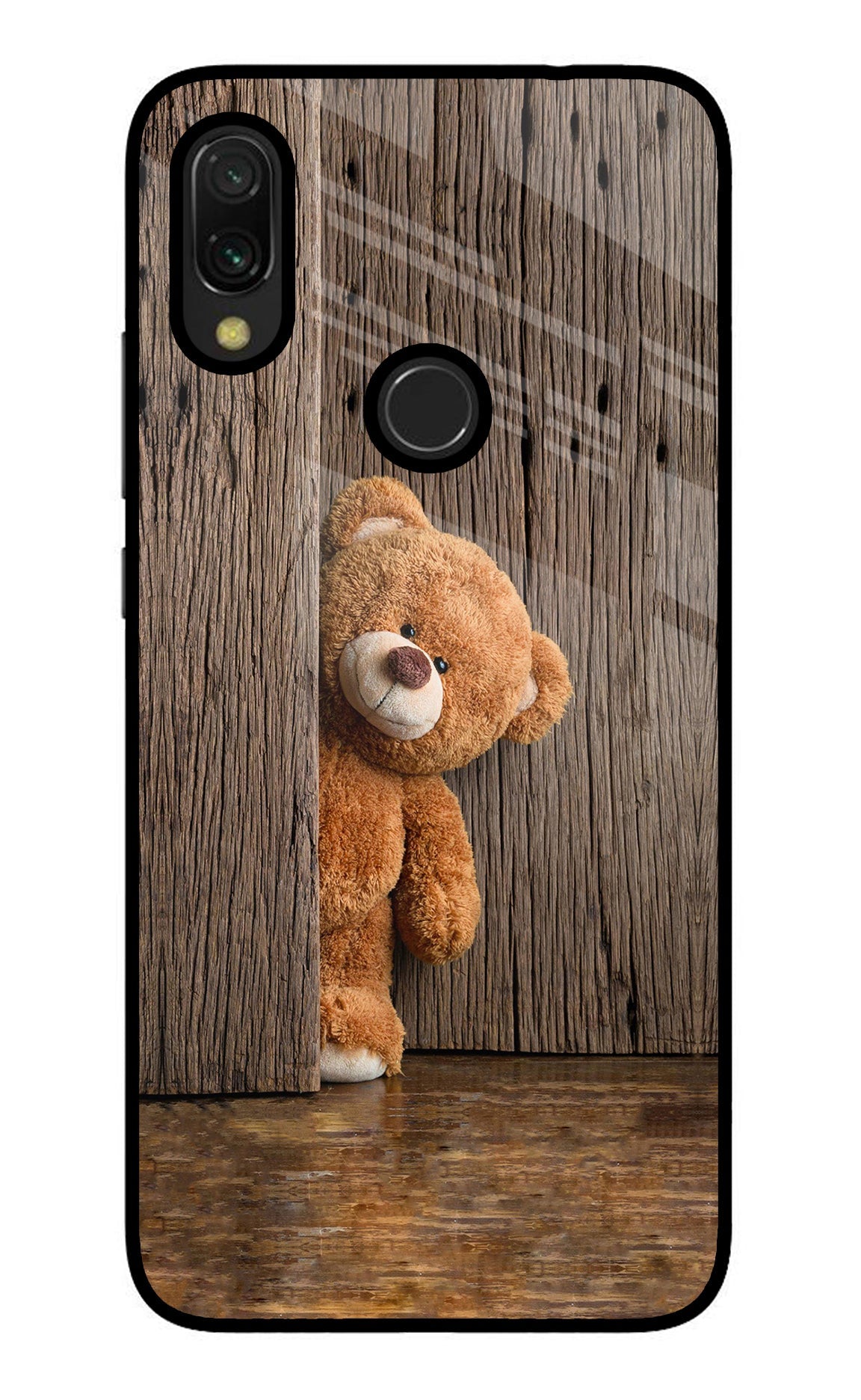 Teddy Wooden Redmi 7 Glass Case