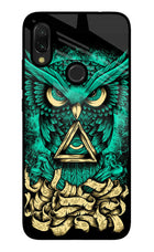 Green Owl Redmi 7 Glass Case