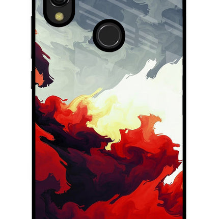 Fire Cloud Redmi 7 Glass Case Back Cover by Casekaro