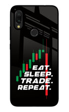 Eat Sleep Trade Repeat Redmi 7 Glass Case