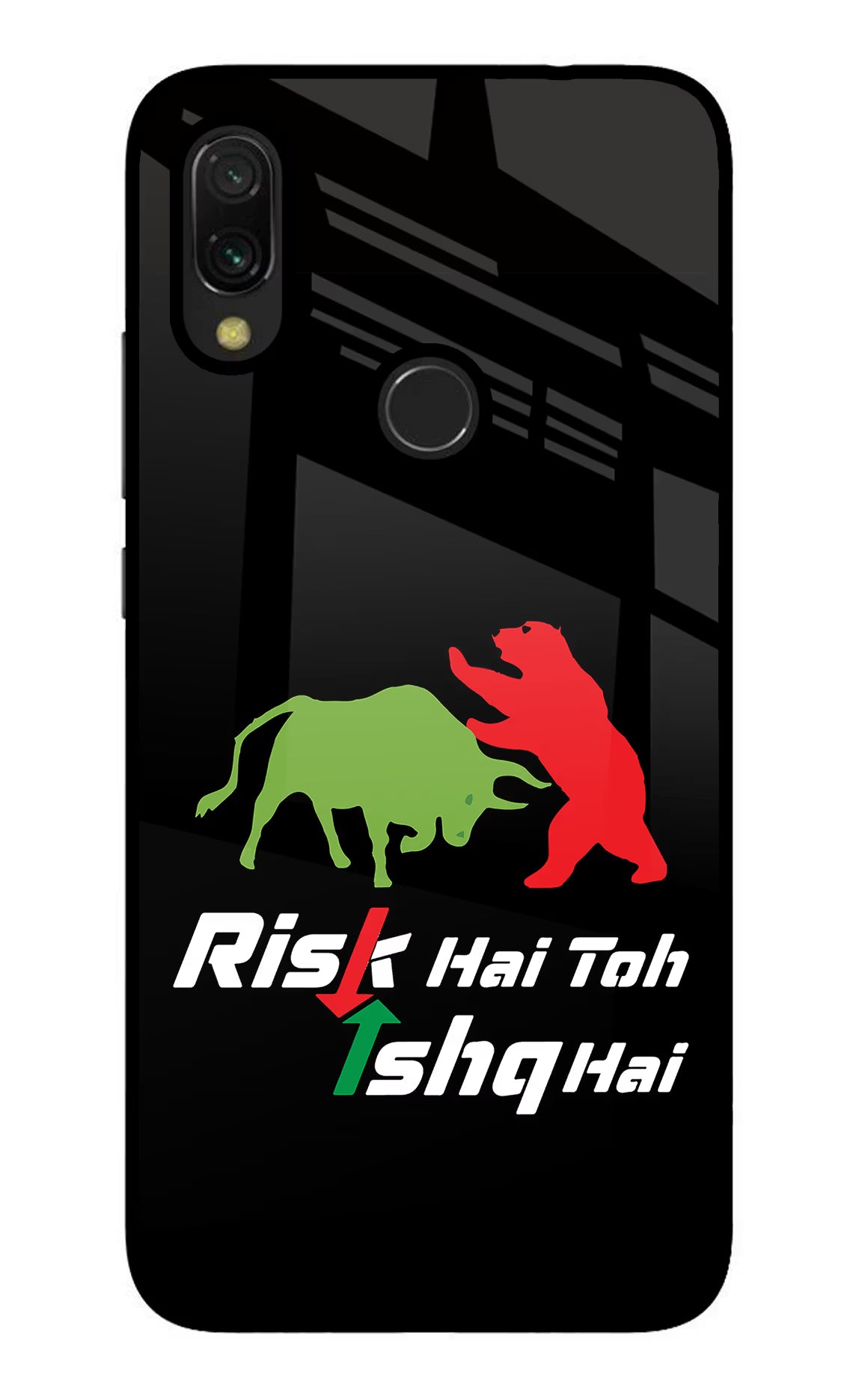 Risk Hai Toh Ishq Hai Redmi 7 Glass Case Back Cover by Casekaro