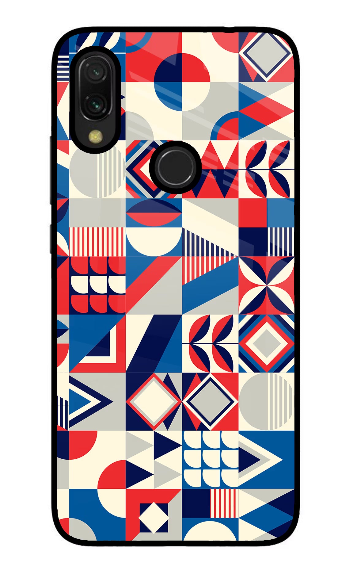Colorful Pattern Redmi 7 Glass Case Back Cover by Casekaro