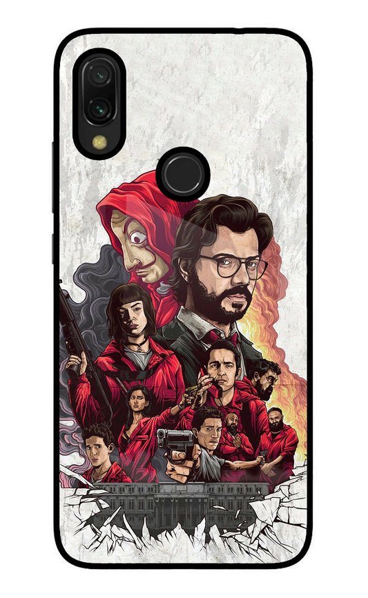 Money Heist Artwork Redmi 7 Glass Case