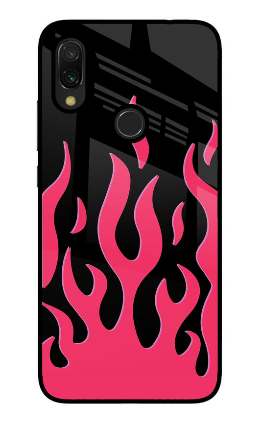 Fire Flames Redmi 7 Glass Case