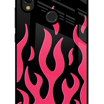 Fire Flames Redmi 7 Glass Case