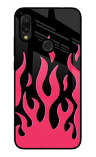 Fire Flames Redmi 7 Glass Case