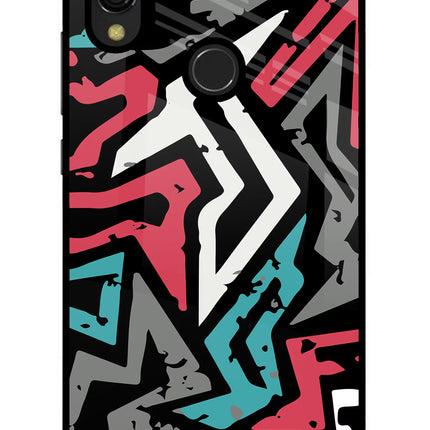 Geometric Graffiti Redmi 7 Glass Case Back Cover by Casekaro