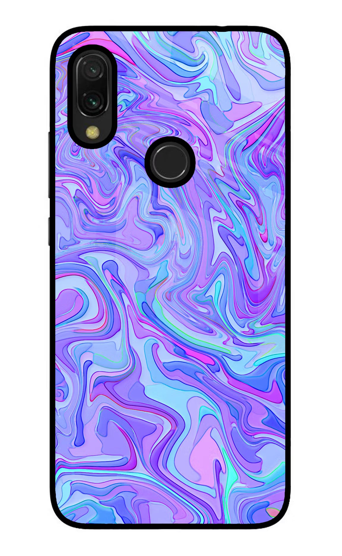Glitter Redmi 7 Glass Case Back Cover by Casekaro