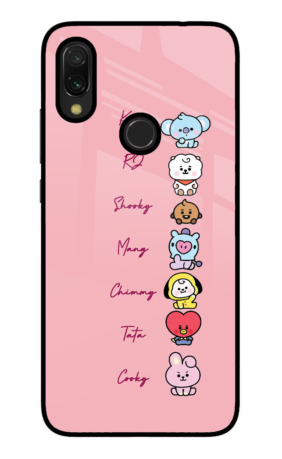 BTS names Redmi 7 Back Cover, Glass case