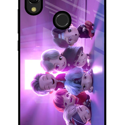 BTS Chibi Redmi 7 Glass Case Back Cover by Casekaro
