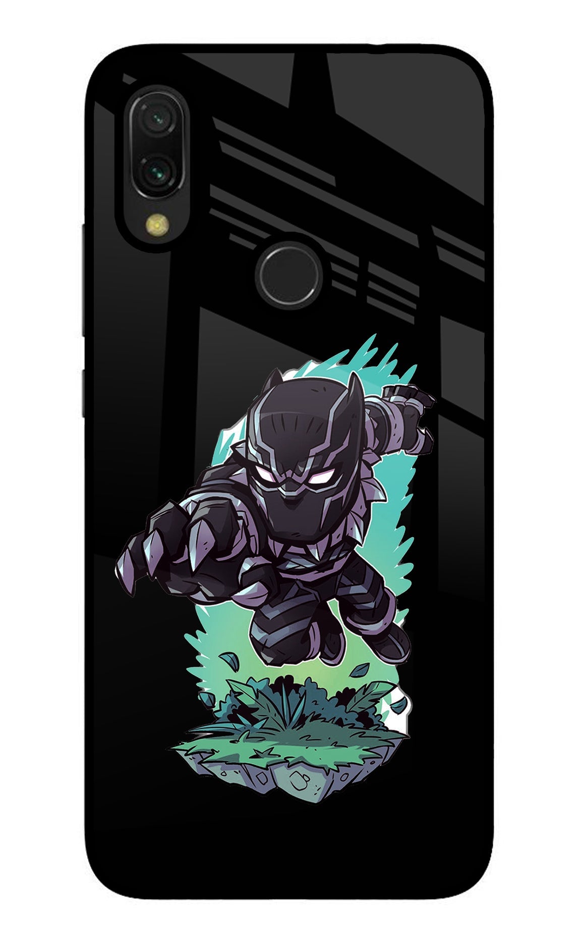 Black Panther Redmi 7 Glass Case