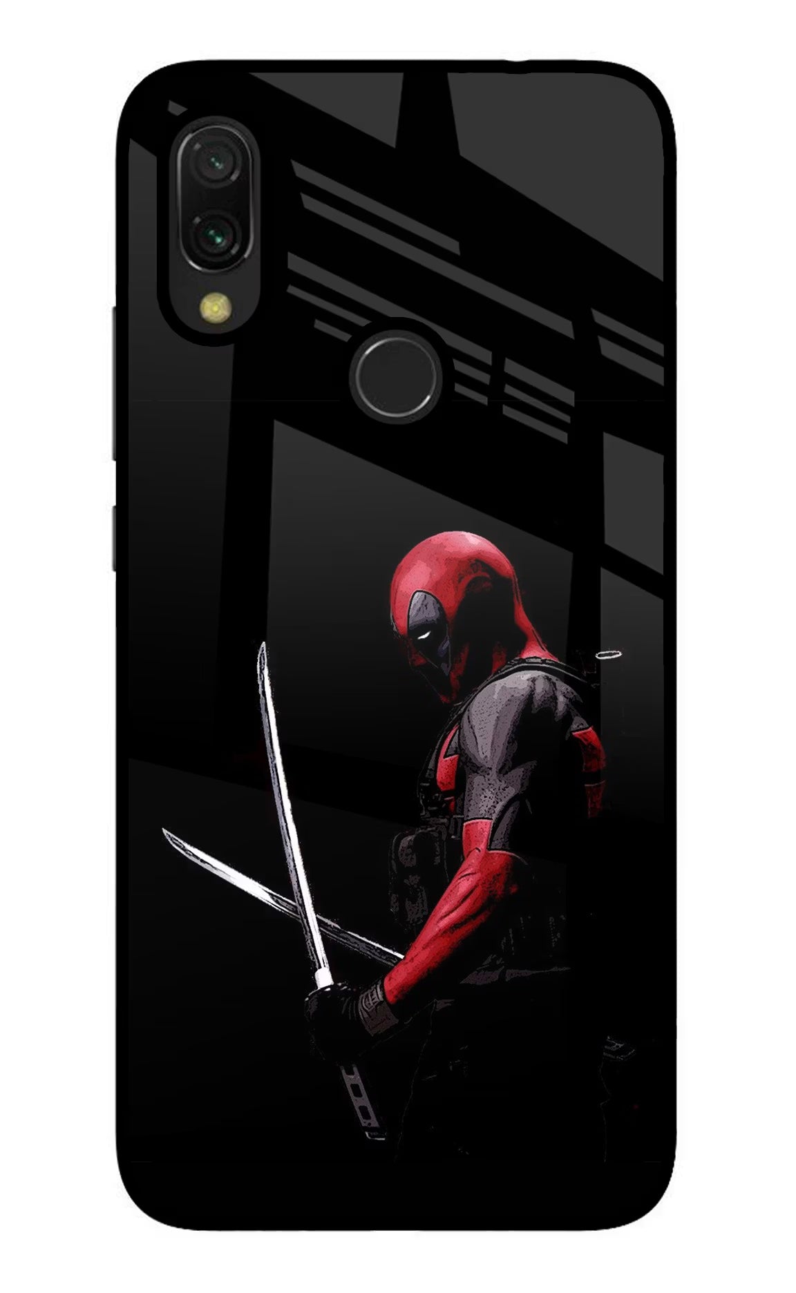 Deadpool Redmi 7 Glass Case Back Cover by Casekaro