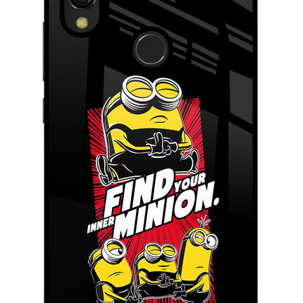 Find your inner Minion Redmi 7 Glass Case Back Cover by Casekaro