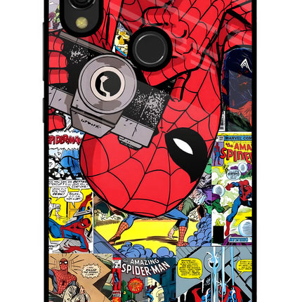 Spider Man Redmi 7 Glass Case Back Cover by Casekaro