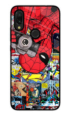 Spider Man Redmi 7 Glass Case Back Cover by Casekaro