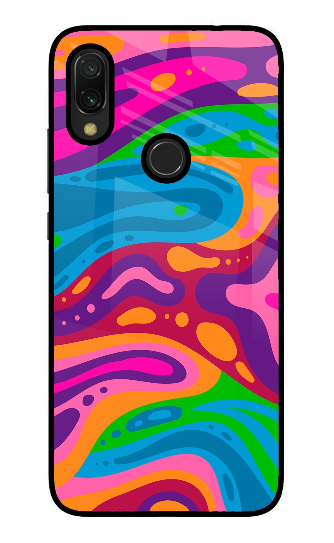 Trippy Pattern Redmi 7 Glass Case