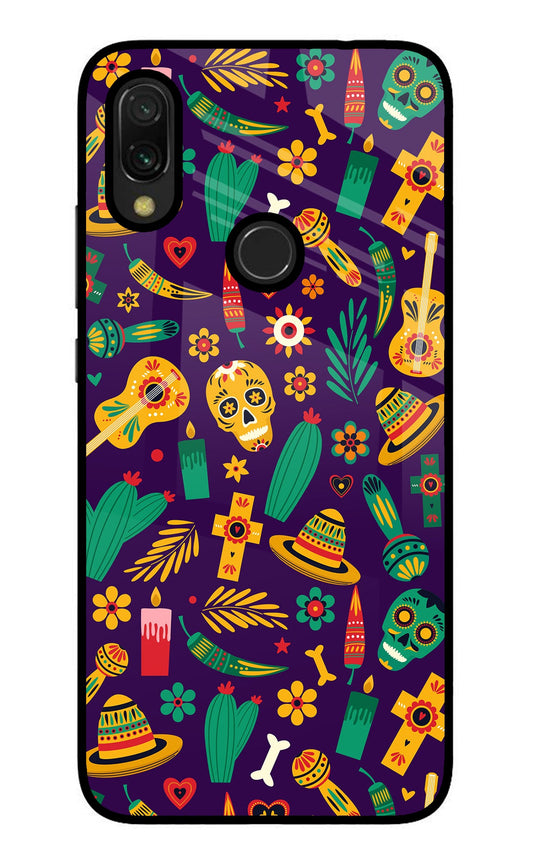 Mexican Artwork Redmi 7 Glass Case