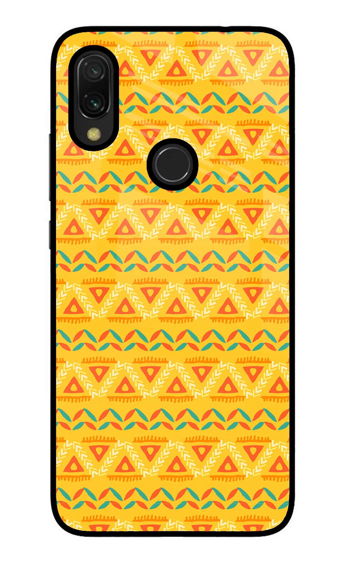 Tribal Pattern Redmi 7 Glass Case Back Cover by Casekaro