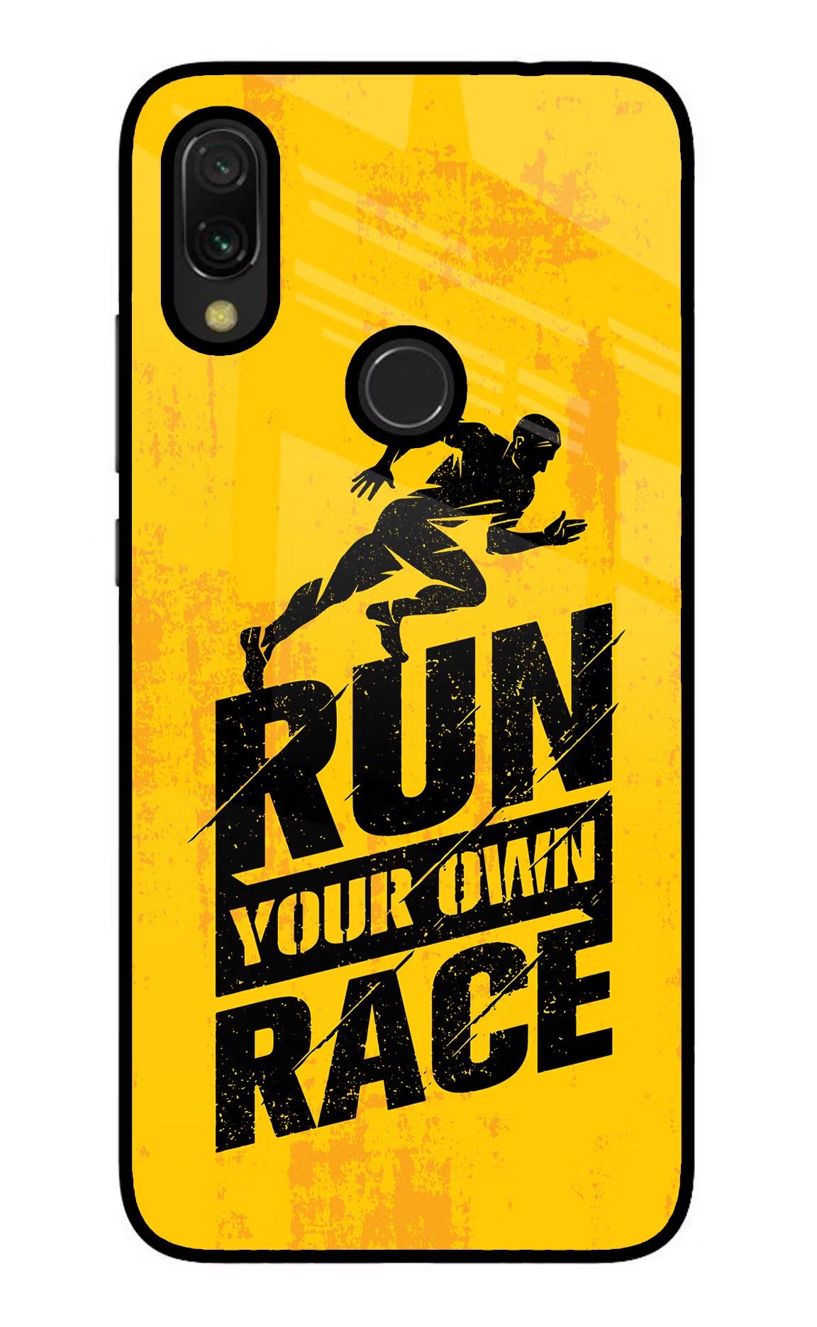Run Your Own Race Redmi 7 Glass Case Back Cover by Casekaro