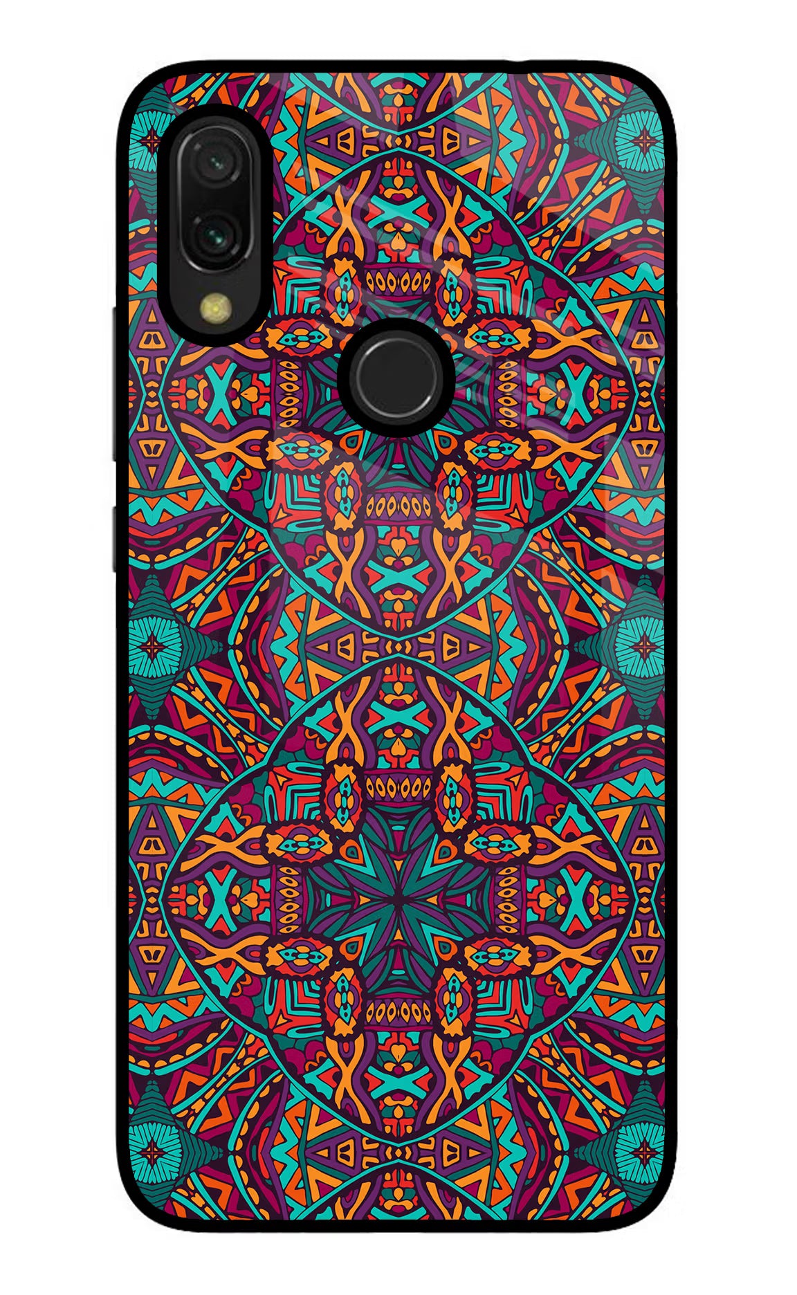 Colour Mandala Redmi 7 Glass Case Back Cover by Casekaro
