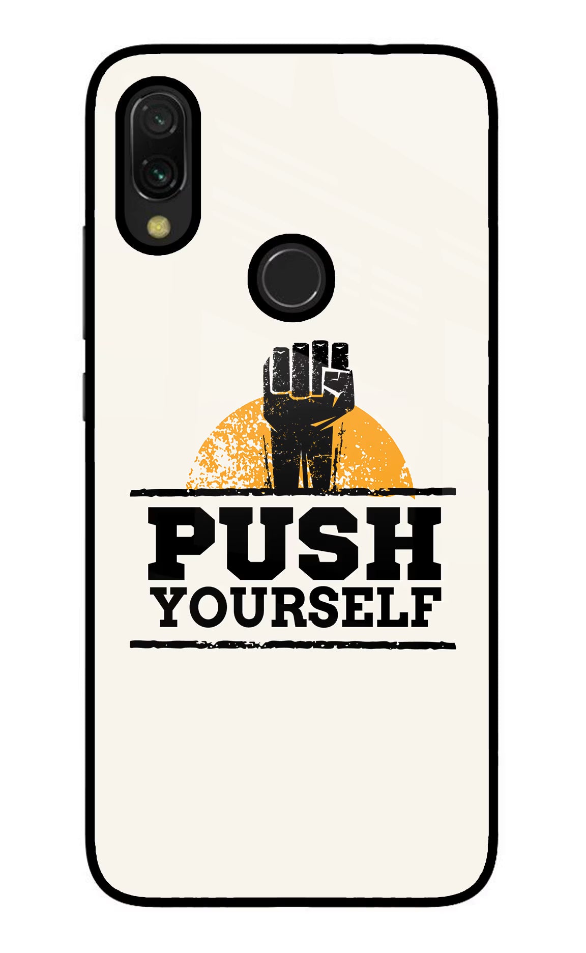 Push Yourself Redmi 7 Glass Case Back Cover by Casekaro