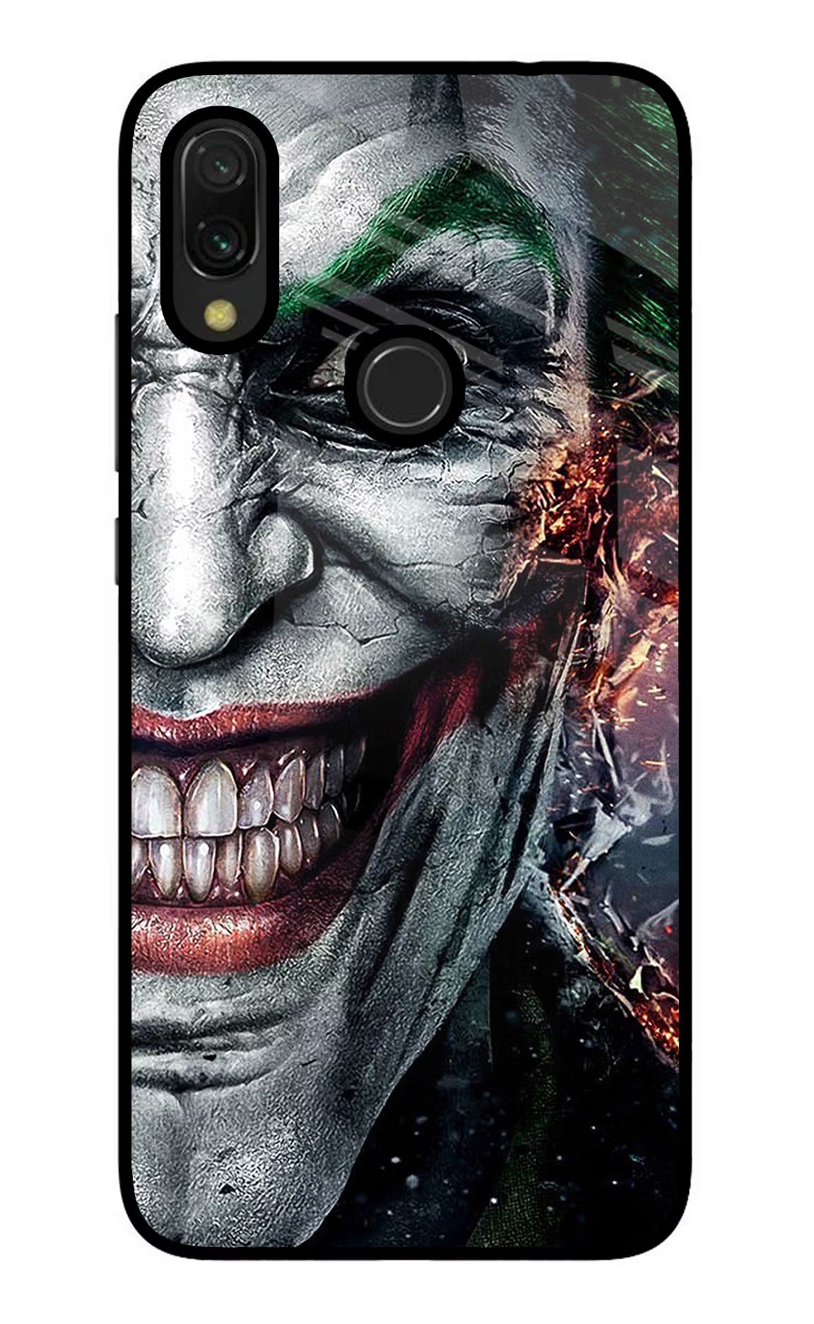 Joker Cam Redmi 7 Glass Case Back Cover by Casekaro