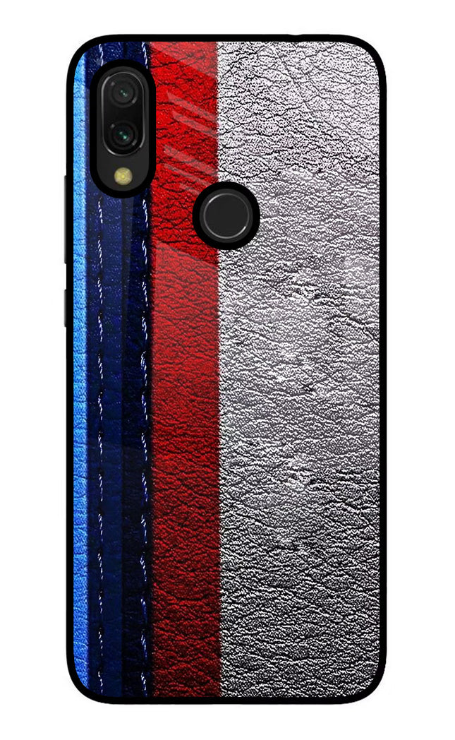 BMW Stripes Redmi 7 Glass Case Back Cover by Casekaro