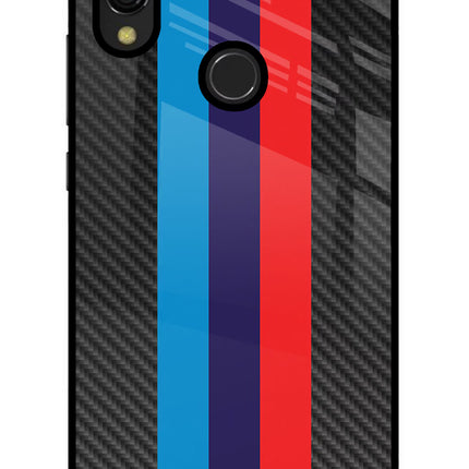 BMW Stripes Pattern Redmi 7 Glass Case Back Cover by Casekaro