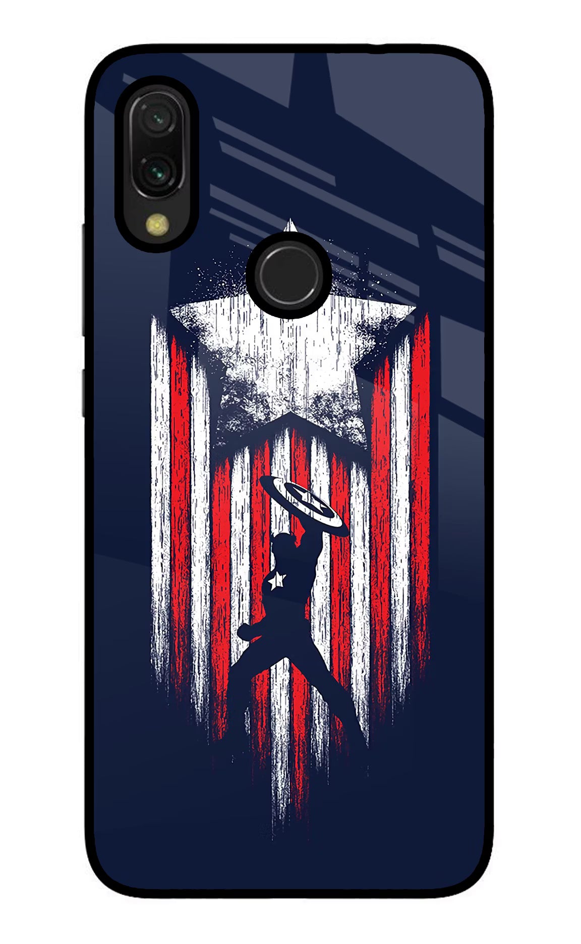 Captain America Marvel Art Redmi 7 Glass Case Back Cover by Casekaro