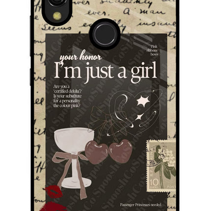 I am just a girl Redmi 7 Glass Case