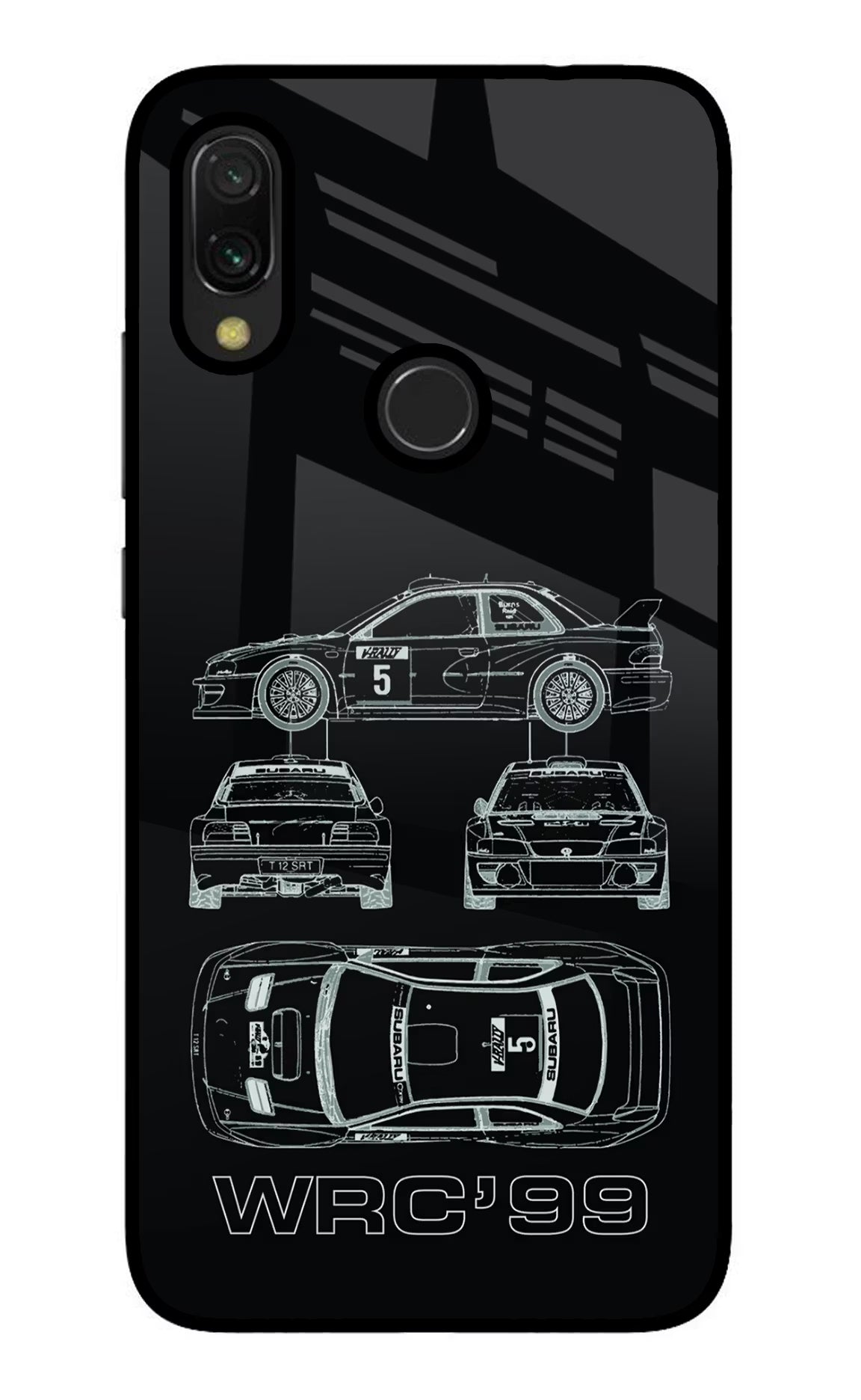 WRC'99 Redmi 7 Glass Case Back Cover by Casekaro