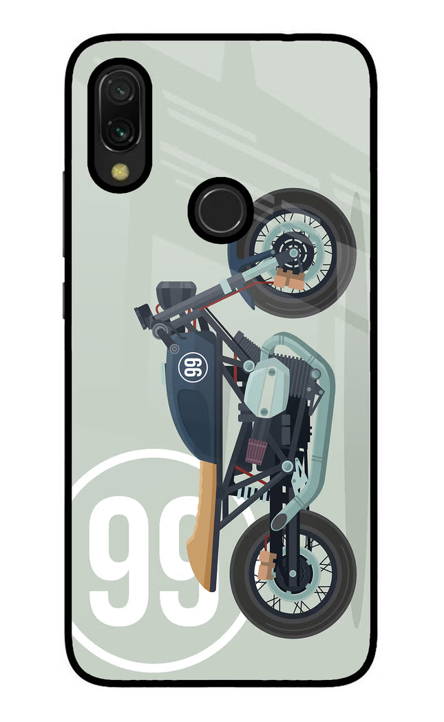 Classic Cafe Racer 99 Redmi 7 Glass Case Back Cover by Casekaro