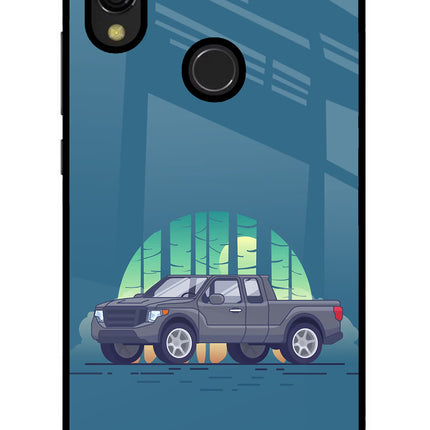 Retro Garage Vibe Redmi 7 Glass Case Back Cover by Casekaro
